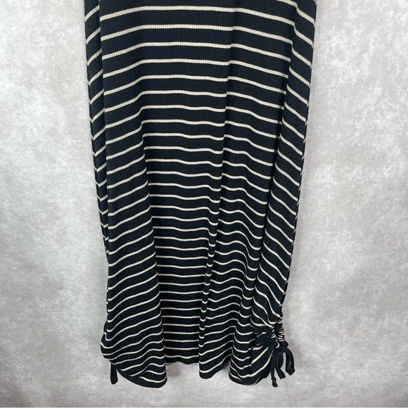 Proenza Schouler White Label Striped Ribbed-Knit Sleeveless Dress In Black Sz L - Picture 10 of 10